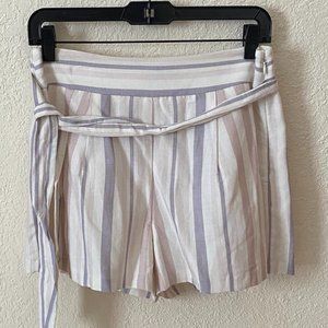 Express High Waisted Striped Sash Tie Shorts Size 4